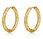 Textured Gold Hoop Earrings