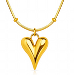 Golden V-Heart Necklace