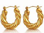 Golden Twist Hoop Earrings