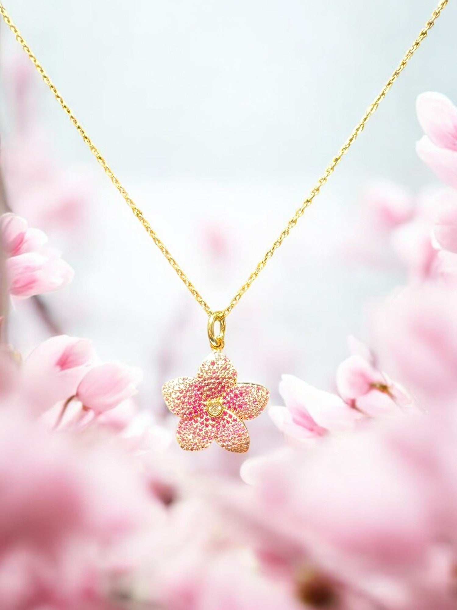 Pink Flower Necklace